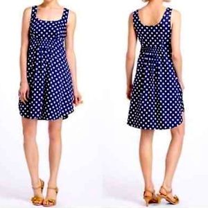 Anthro Vanessa Virginia Dixie Dot Dress Vintage Inspired Polka Dots Fit & Flare